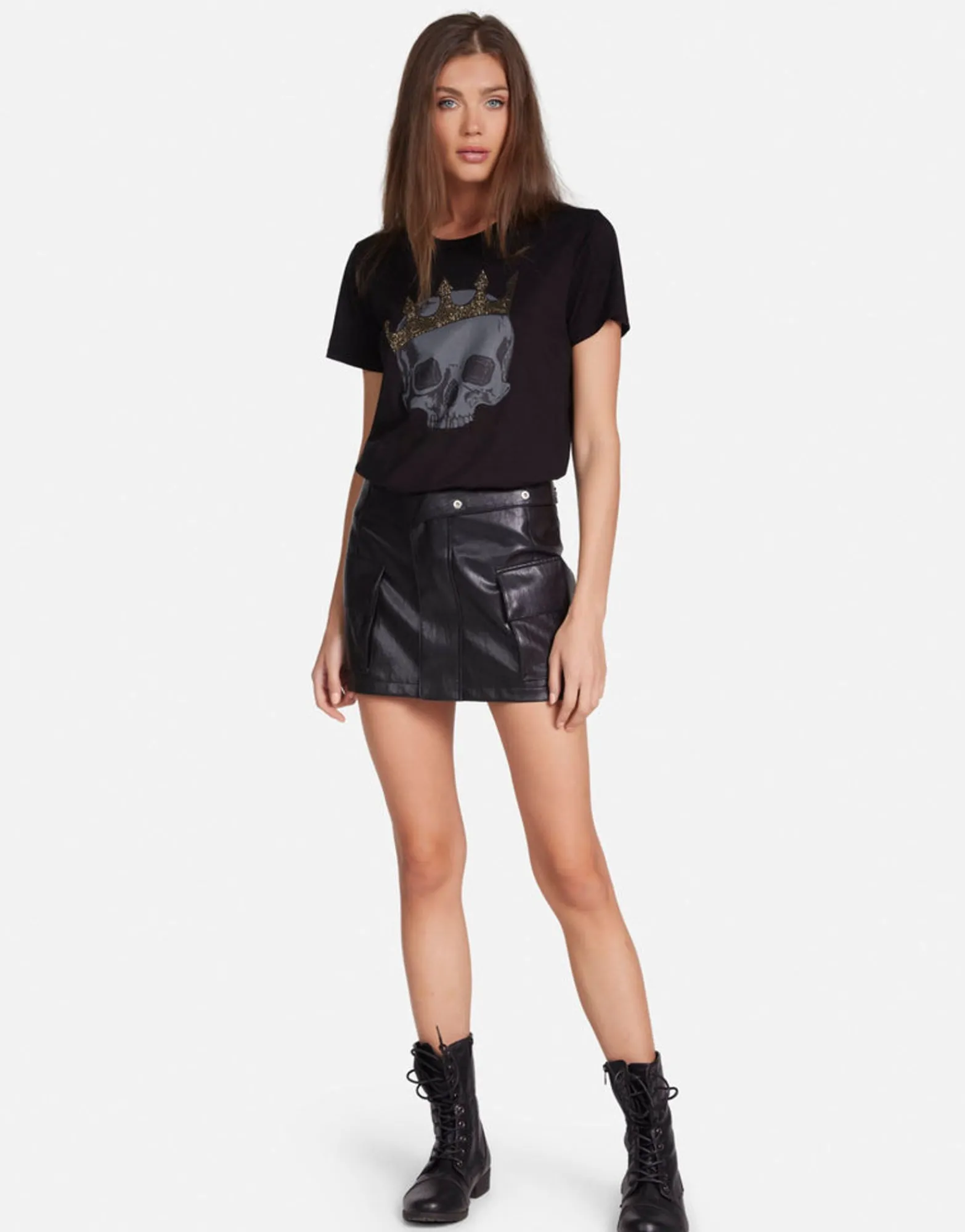 Best Sale Diamond Royal Skull Boyfriend Tee In | Wolf By Women Short Sleeve