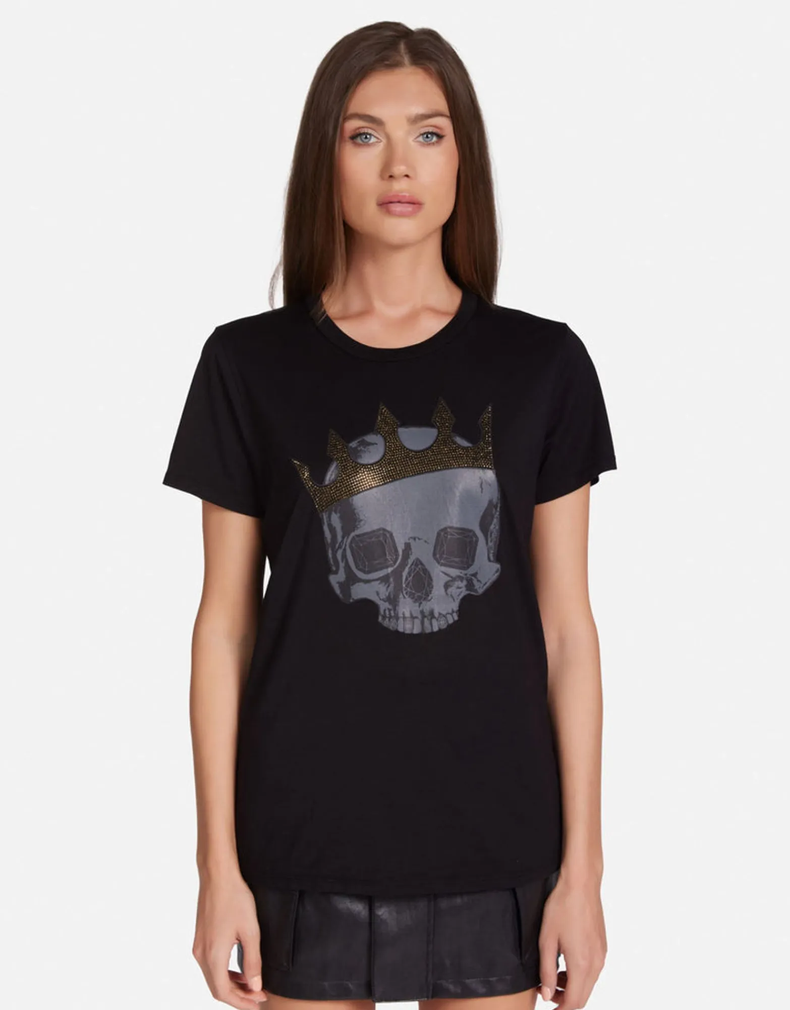 Best Sale Diamond Royal Skull Boyfriend Tee In | Wolf By Women Short Sleeve