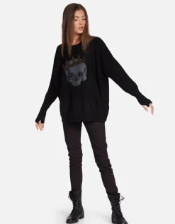 Hot Diamond Royal Skull Cashmere Sweater In | Ladona By Women Sweaters & Knits