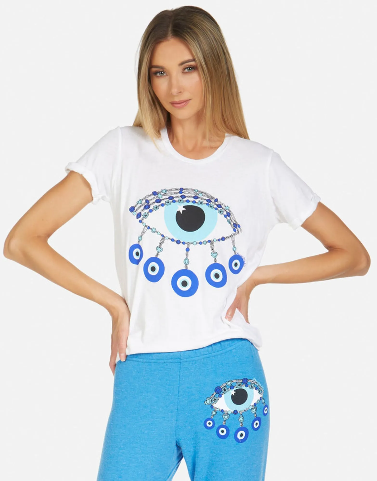 Discount Edda Chain Evil Eye Women Short Sleeve