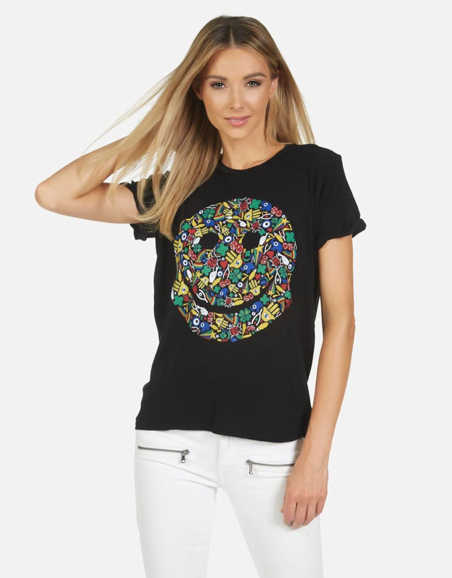 New Edda Lucky Happy Face Women Short Sleeve