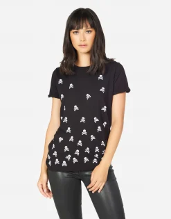 Online Edda Mini Cross Bone Skulls Women Short Sleeve