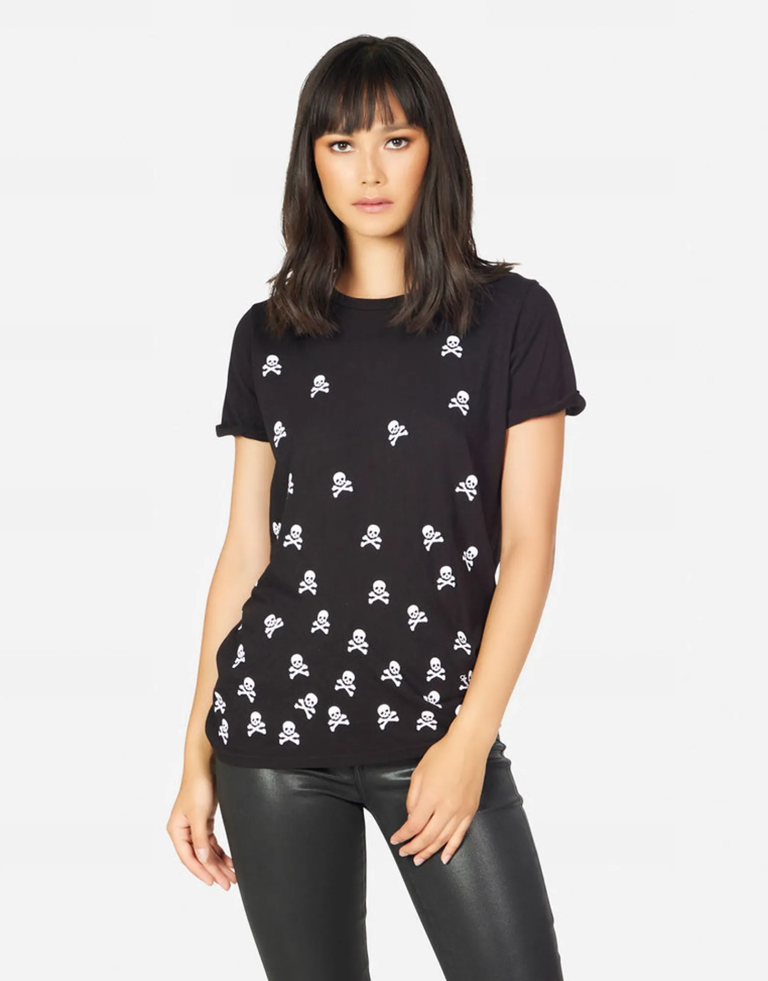 Online Edda Mini Cross Bone Skulls Women Short Sleeve