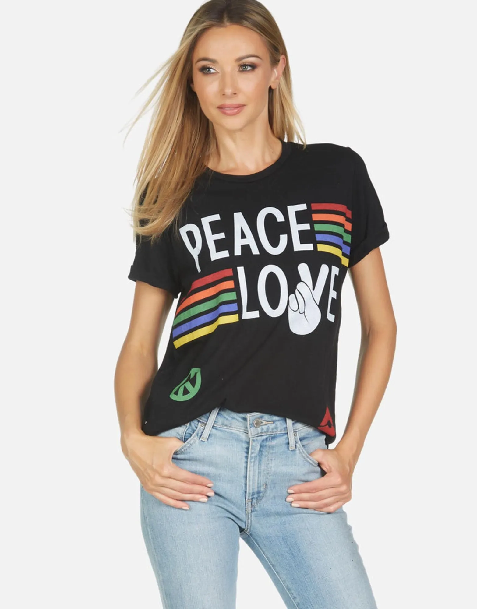 Store Edda Peace Love Stripe Women Short Sleeve
