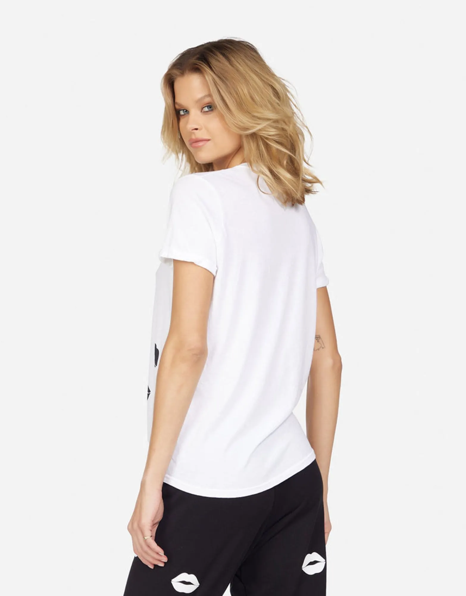 Fashion Edda Scattered Lips Women Short Sleeve