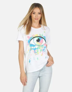 Sale Edda Watercolor Eye Women Short Sleeve