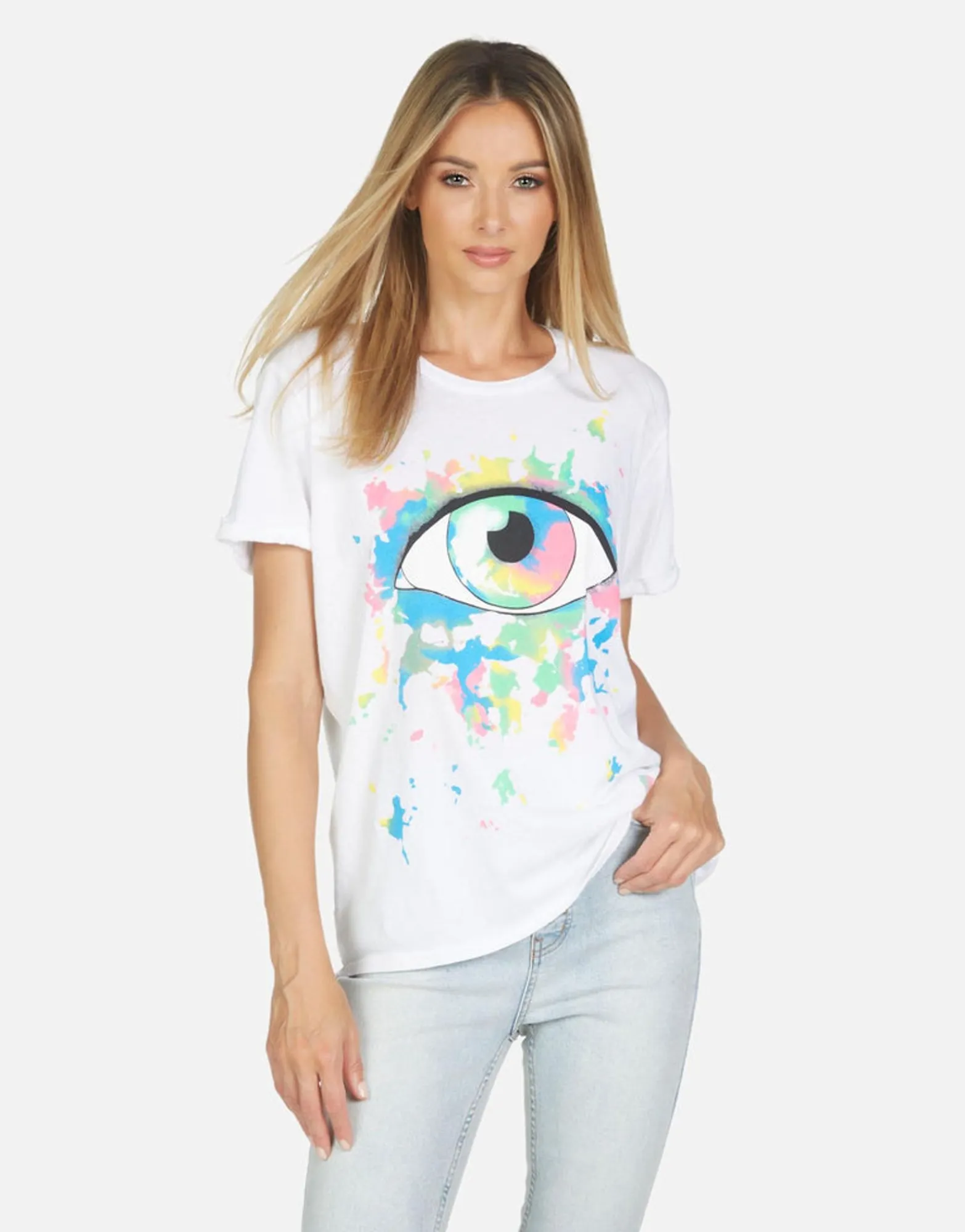 Sale Edda Watercolor Eye Women Short Sleeve
