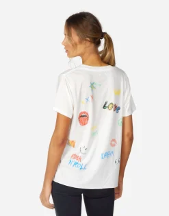 Store Elara Doodle Elements Women Short Sleeve