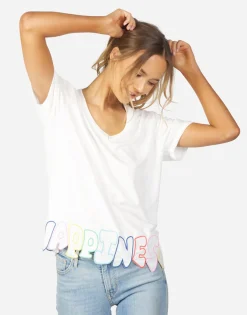 New Elara Happiness Embroidery Women Short Sleeve