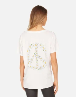Cheap Elara Happy Daisy Peace Women Short Sleeve