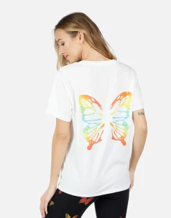 Cheap Elara Rainbow Butterflies Women Short Sleeve