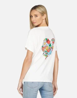 Sale Elara Retro Elements Heart Women Short Sleeve