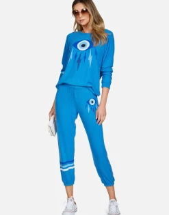 Outlet Electric Evil Eye Crop Sweat Pant | Alana By Women Crop Sweatpants