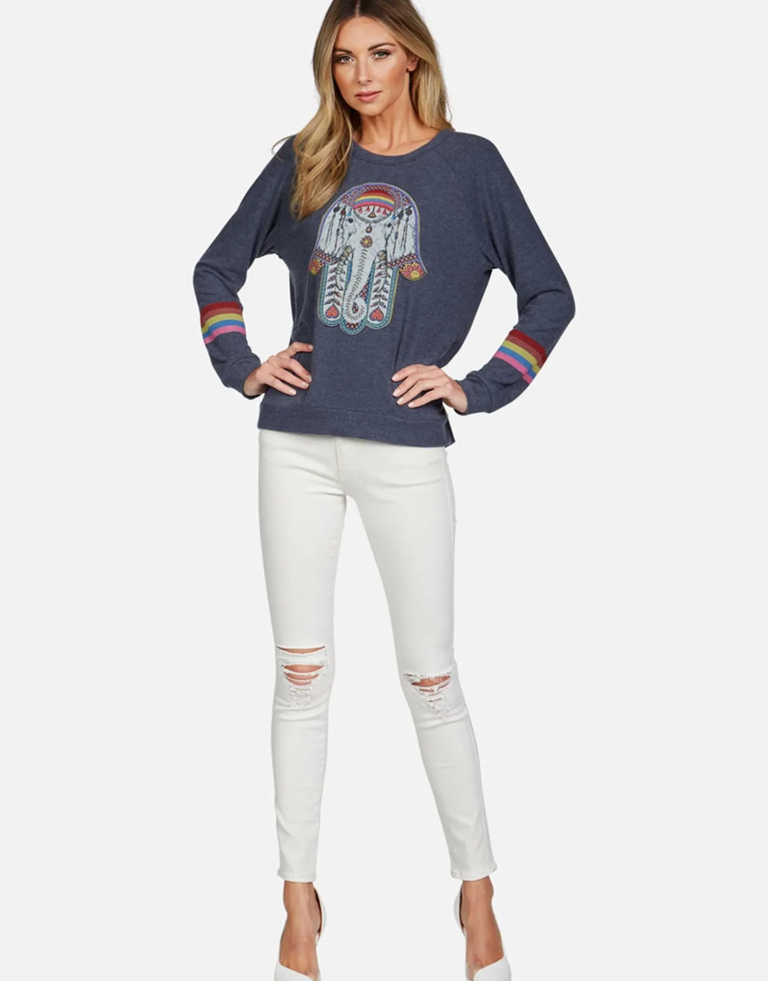 New Elephant Hamsa L/S Raglan Pullover | Everly By Women Long Sleeve