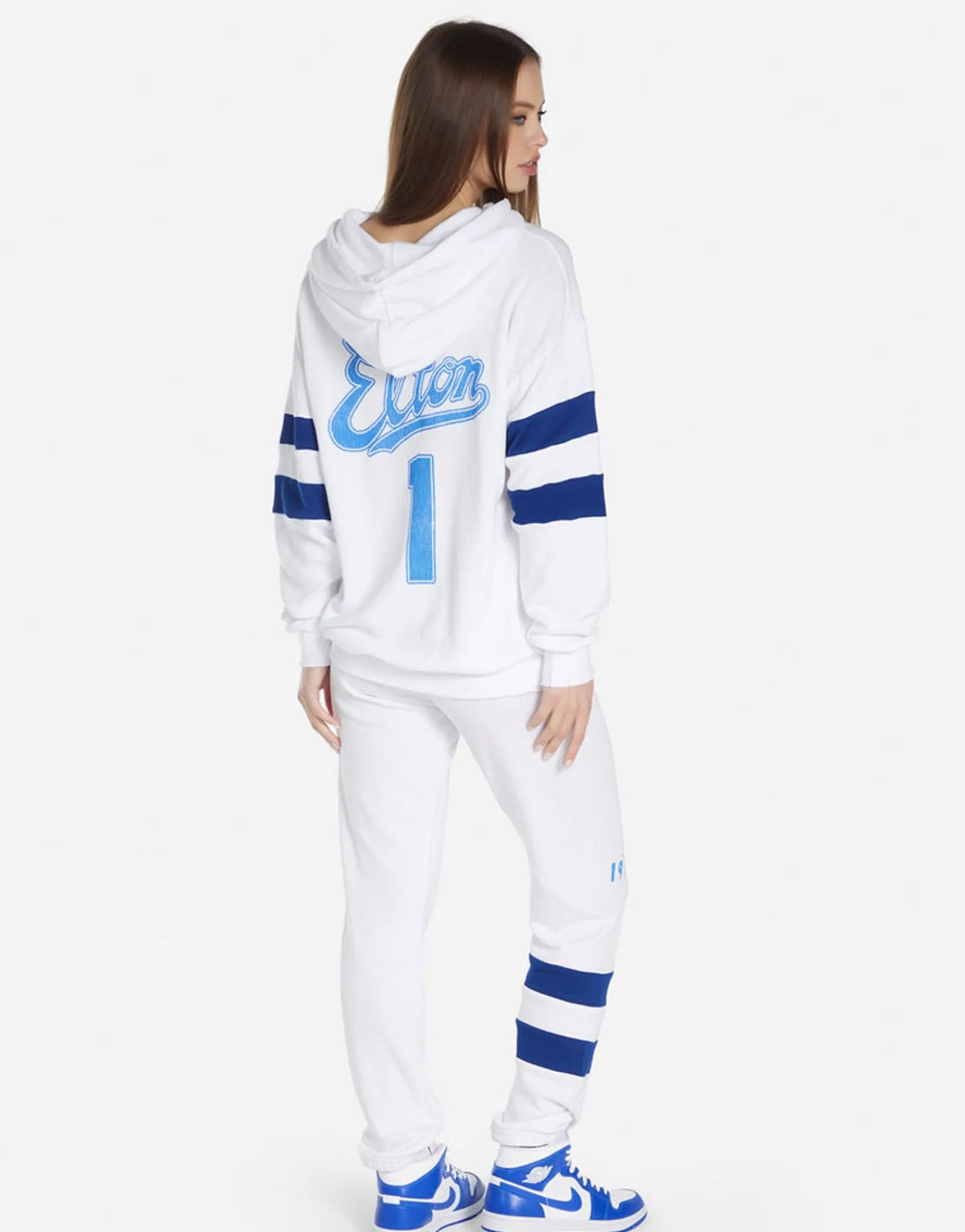 Cheap Elton John Dodgers Classic Hoodie W/ Stripe Sleeves | Nadine By Women Hoodies