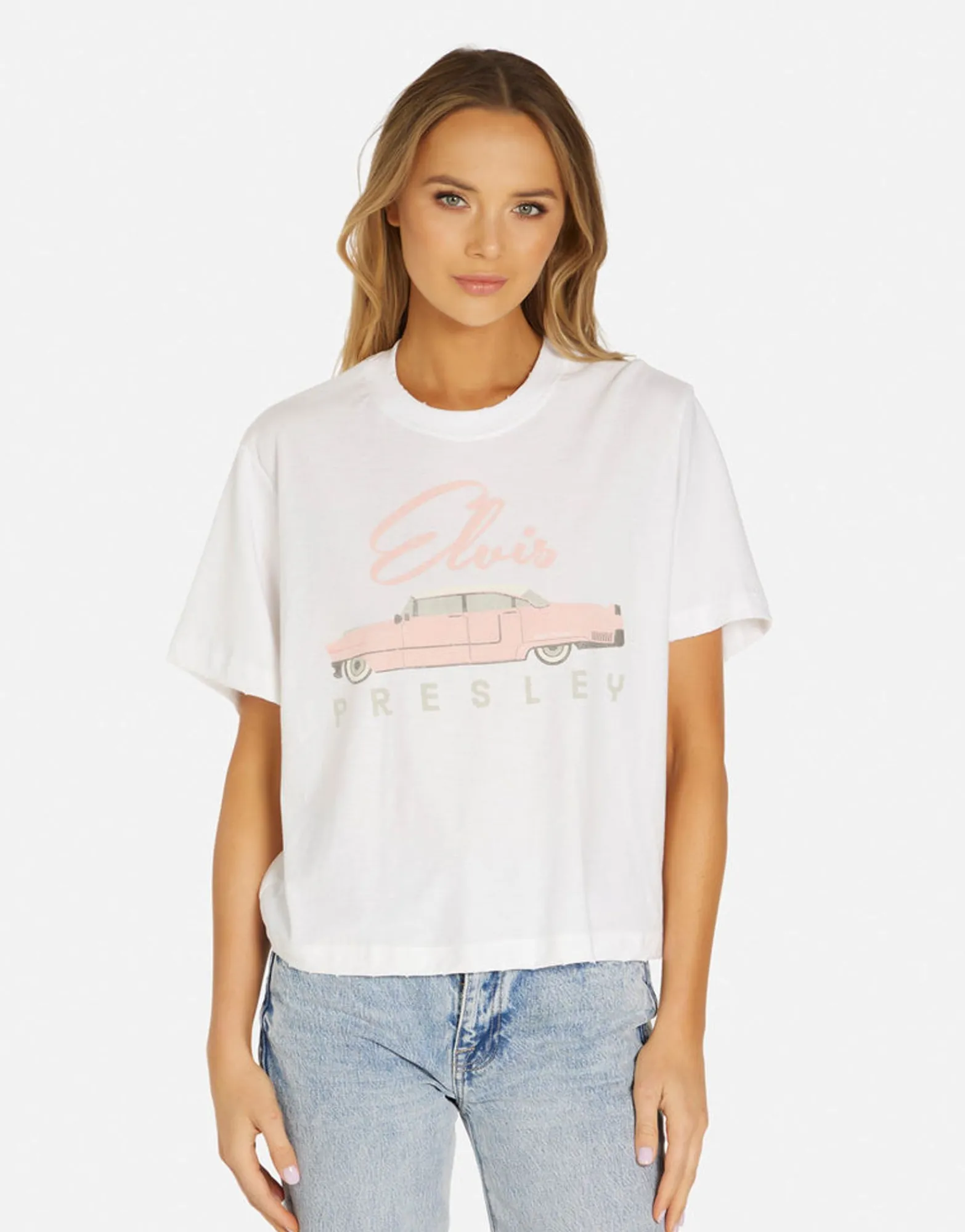 Fashion Elvis Presley Cadillac Crop Tee In | Rue By Women Short Sleeve