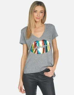 Outlet Emmalyn Rainbow Lightning Lip Women Short Sleeve