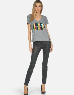 Outlet Emmalyn Rainbow Lightning Lip Women Short Sleeve