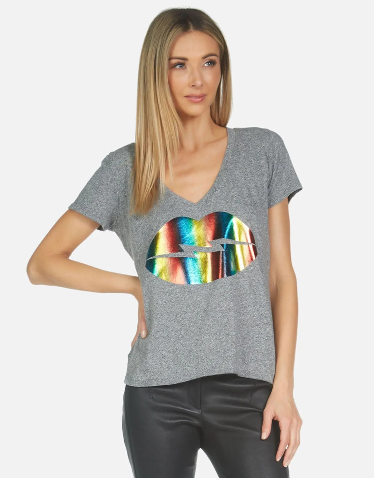 Outlet Emmalyn Rainbow Lightning Lip Women Short Sleeve