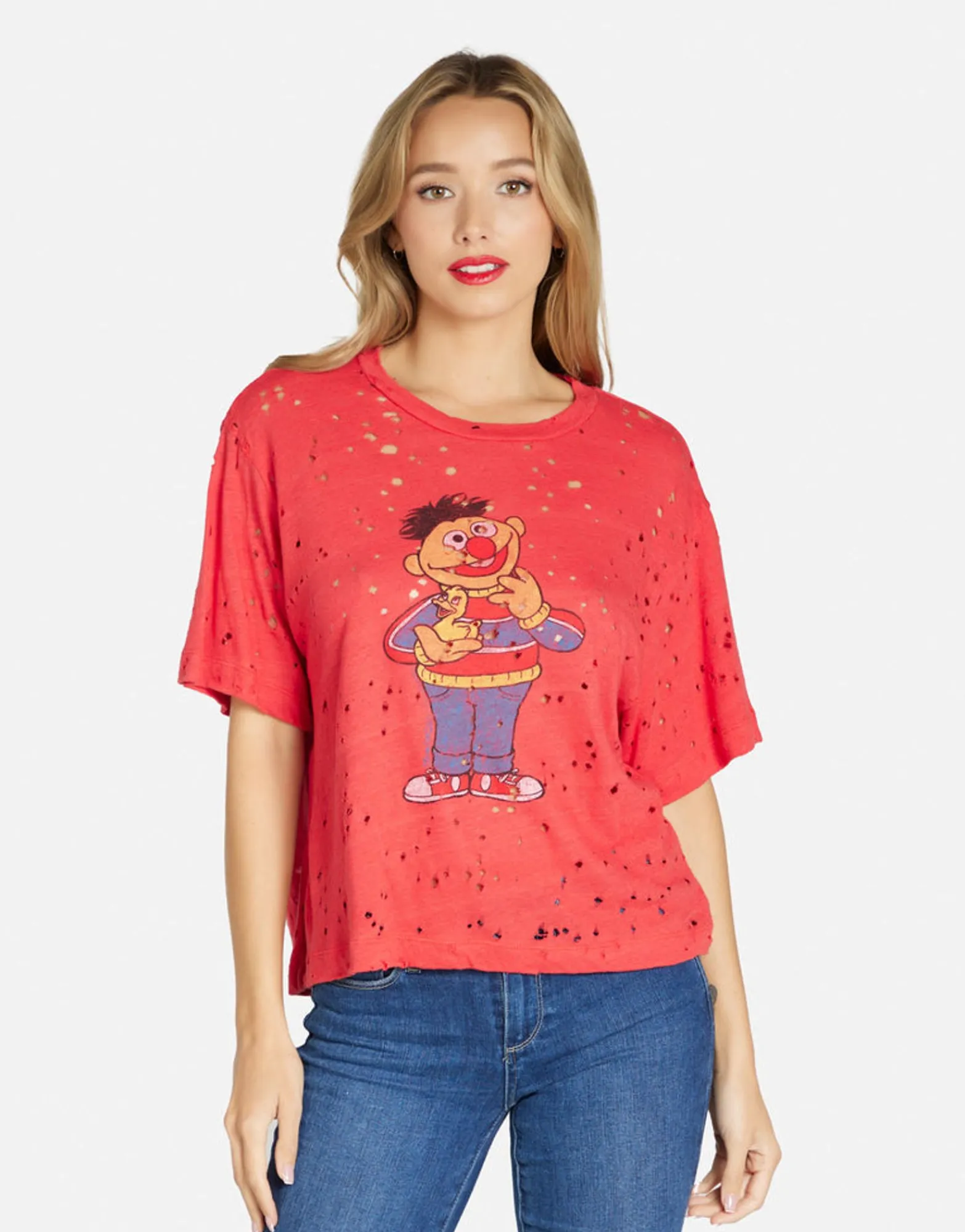 Hot Ernie Distressed Women'S Tee In | Linnea By Women Short Sleeve