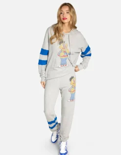 Flash Sale Ernie Hoodie In Heather Grey/ Vibrant Blue | Nadine By Women Hoodies