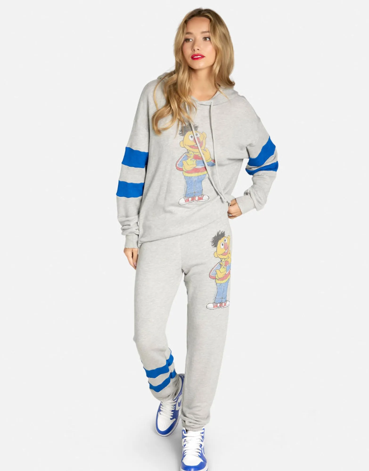 Flash Sale Ernie Hoodie In Heather Grey/ Vibrant Blue | Nadine By Women Hoodies