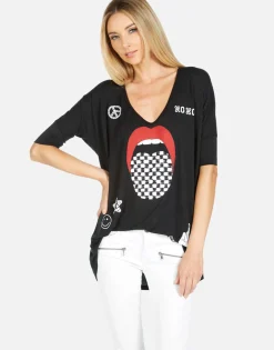 Best Sale Eva Checker Tongue Women Short Sleeve