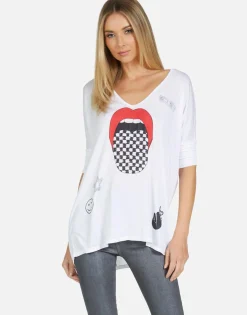Best Sale Eva Checker Tongue Women Short Sleeve
