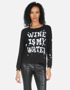Store Everly Wine Is My Water Women Long Sleeve