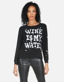 Store Everly Wine Is My Water Women Long Sleeve