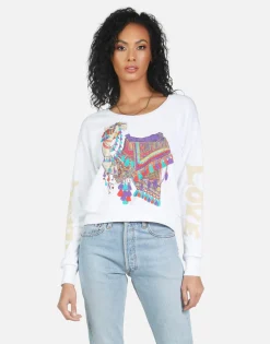 Hot Farrah Peace Love Camel Women Long Sleeve