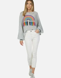 Online Feather Rainbow Cashmere Sweater | Sash By Women Sweaters & Knits
