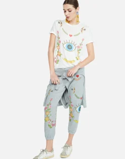 Fashion Floral Eye Love Crop Sweatpant | Alana By Women Crop Sweatpants