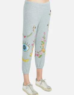 Fashion Floral Eye Love Crop Sweatpant | Alana By Women Crop Sweatpants