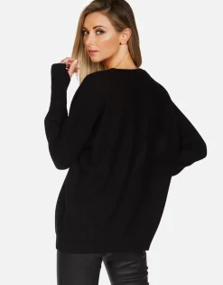 Outlet Foil Dripping Star Draped Cashmere Sweater | Ladona By Women Sweaters & Knits