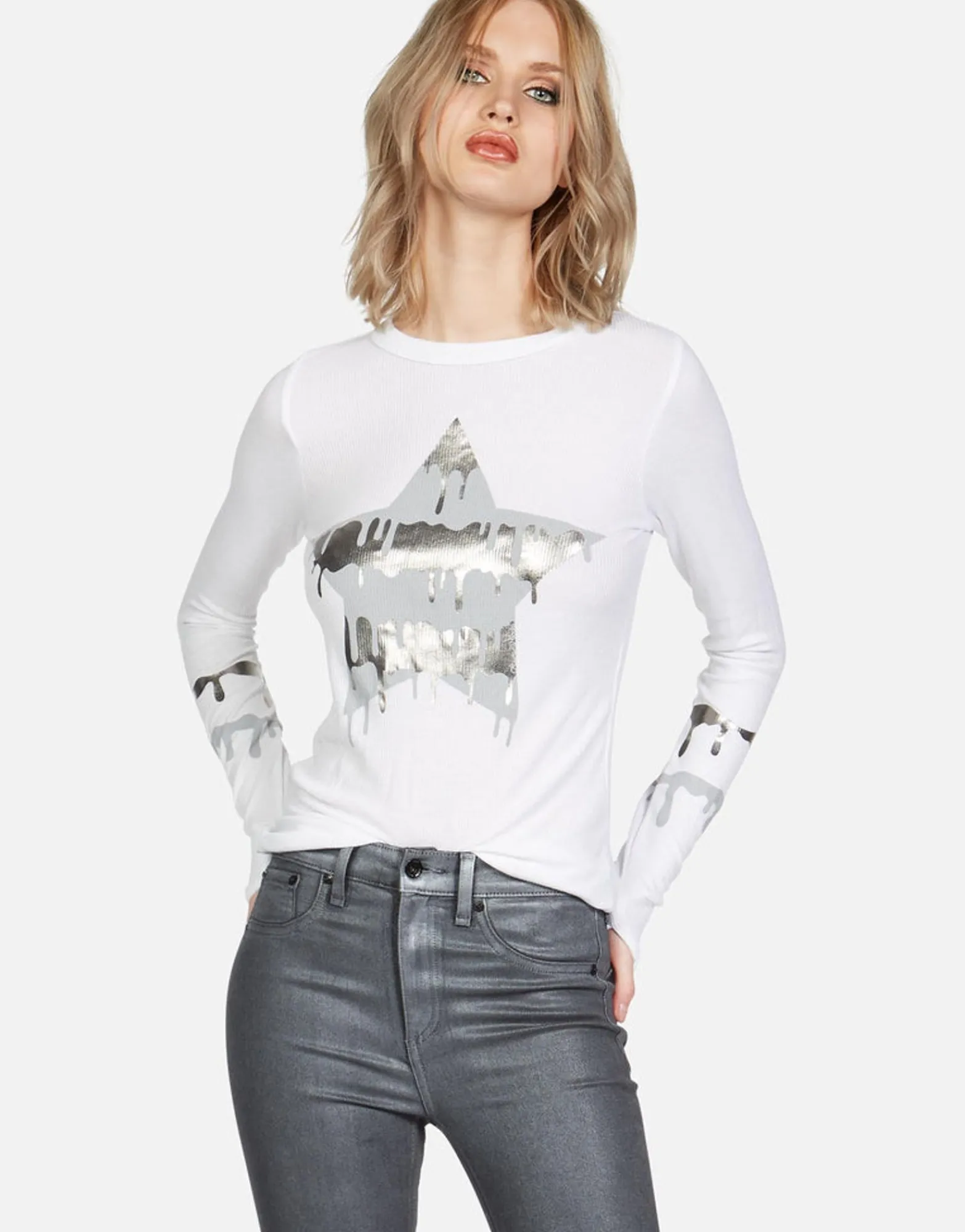 Flash Sale Foil Dripping Star Thermal W/ Thumbhole | Mckinley By Women Long Sleeve