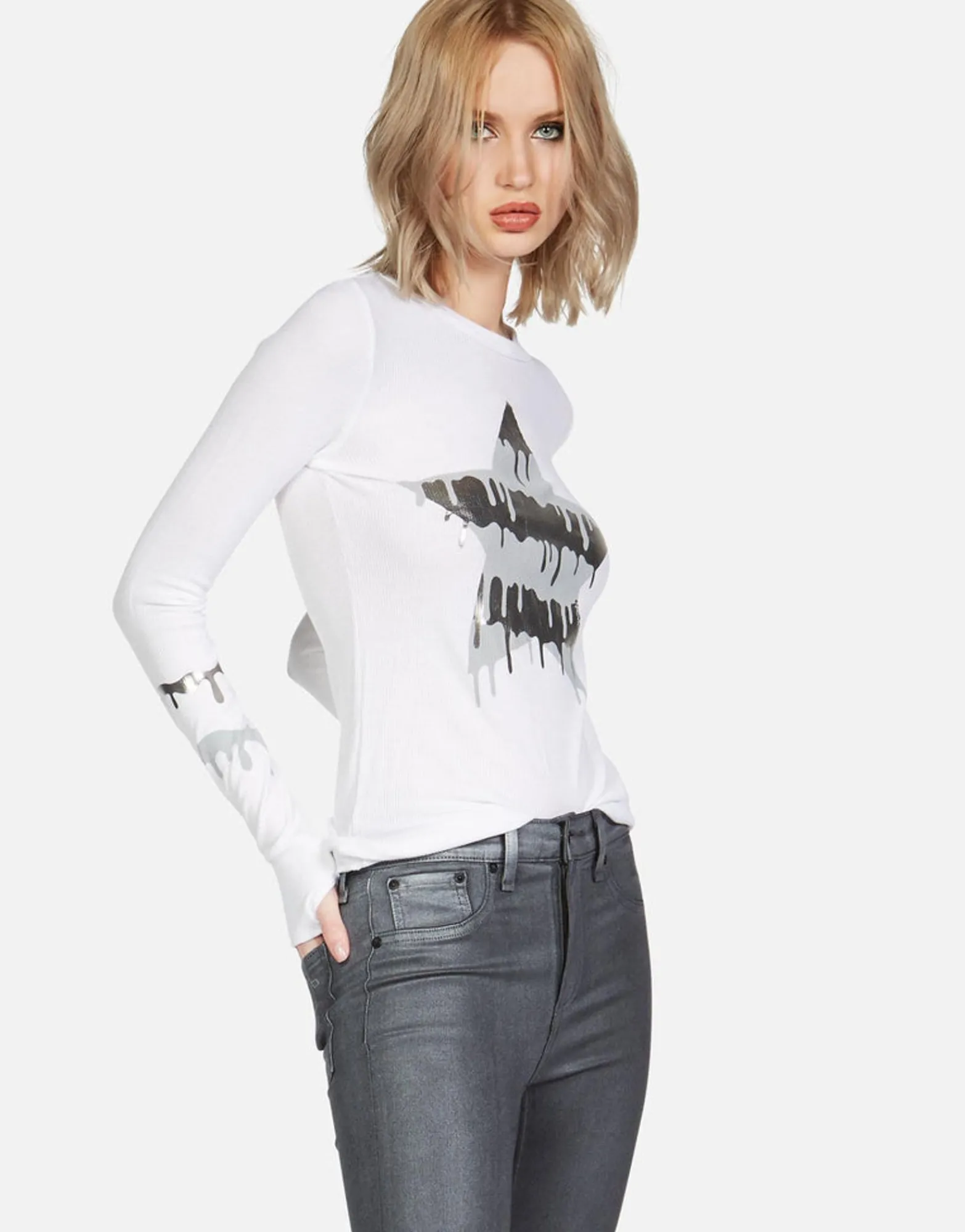 Flash Sale Foil Dripping Star Thermal W/ Thumbhole | Mckinley By Women Long Sleeve
