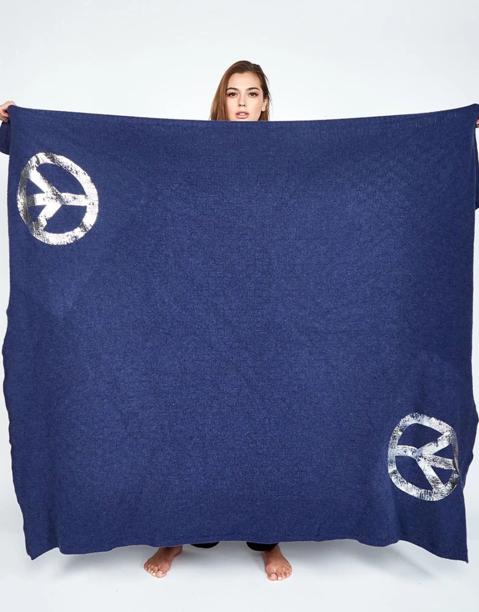Clearance Foil Vintage Peace Cashmere Blanket Limited Edition W/ Custom Box Women Sweaters & Knits