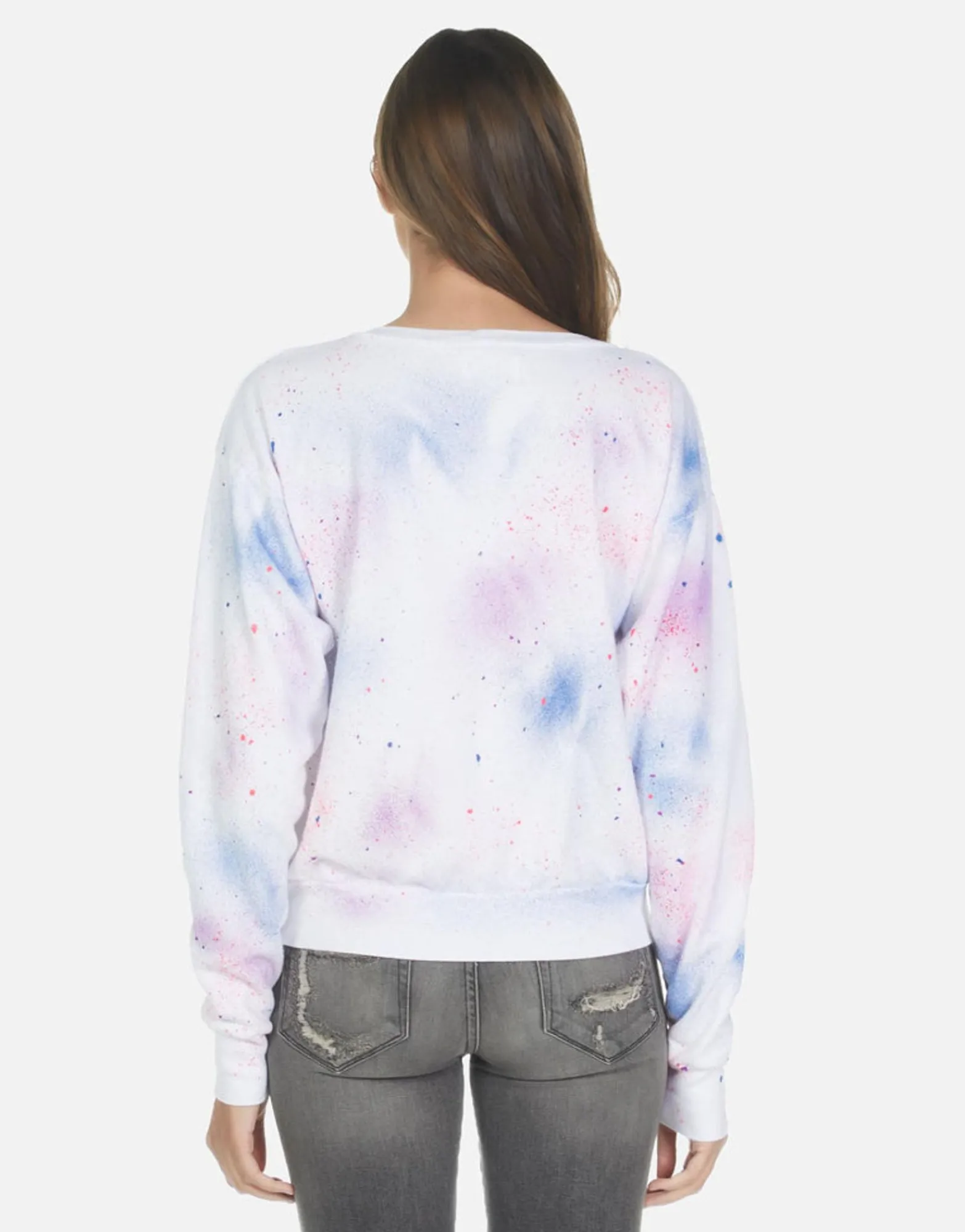 Fashion Galaxy Lip Women'S Crop Pullover Top | Farrah By Women Long Sleeve