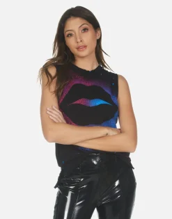 Clearance Galaxy Lip Women'S Crop Tank | Kinzington By Women Tanks
