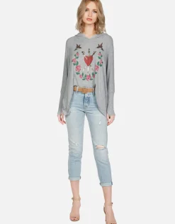 Sale Garden Of Love Oversized Pullover W/ Hood | Wilma By Women Hoodies