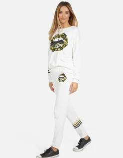 Shop Gia Camo Lip Women Long Sweatpants