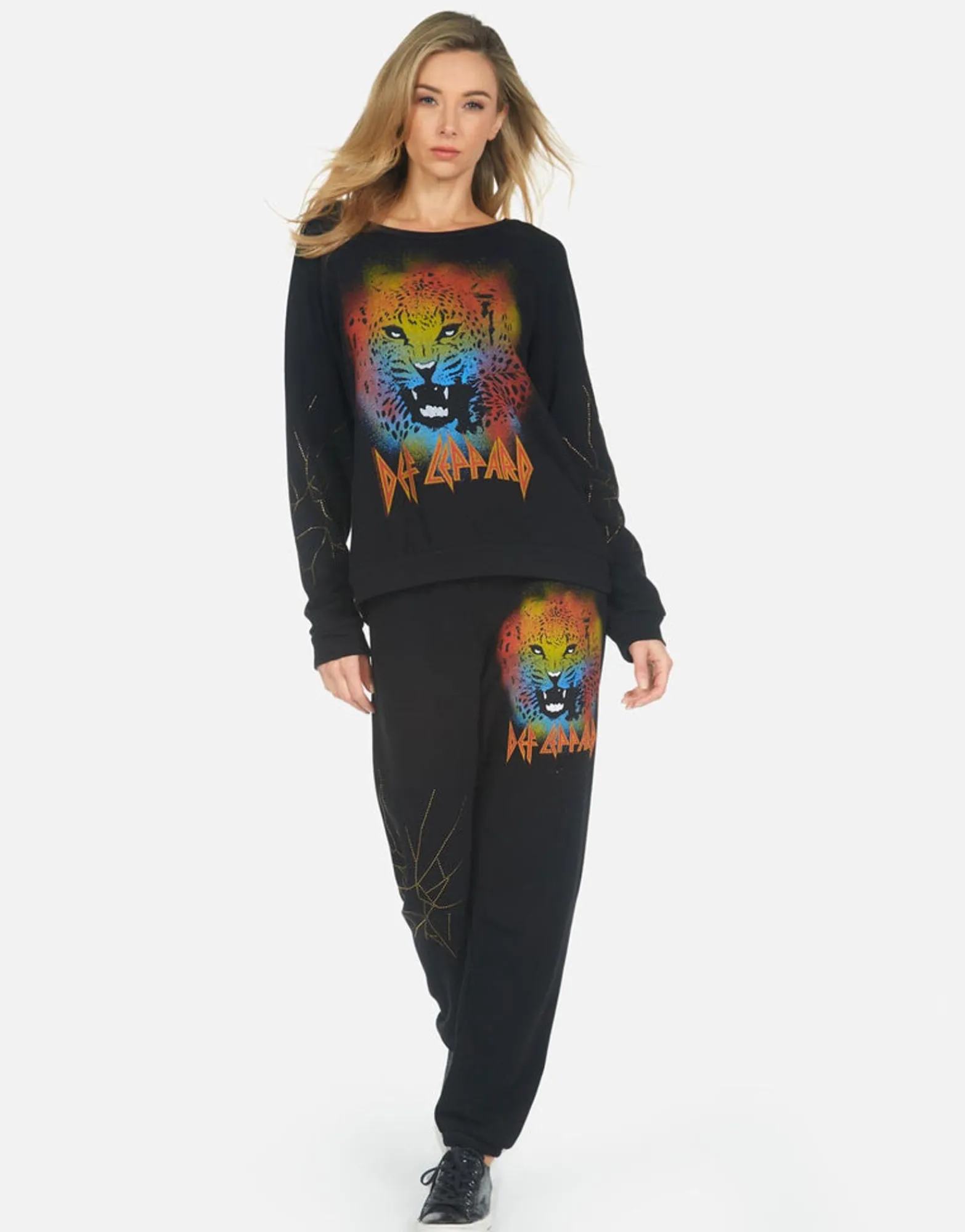 Fashion Gia Def Leppard Leopard Women Long Sweatpants