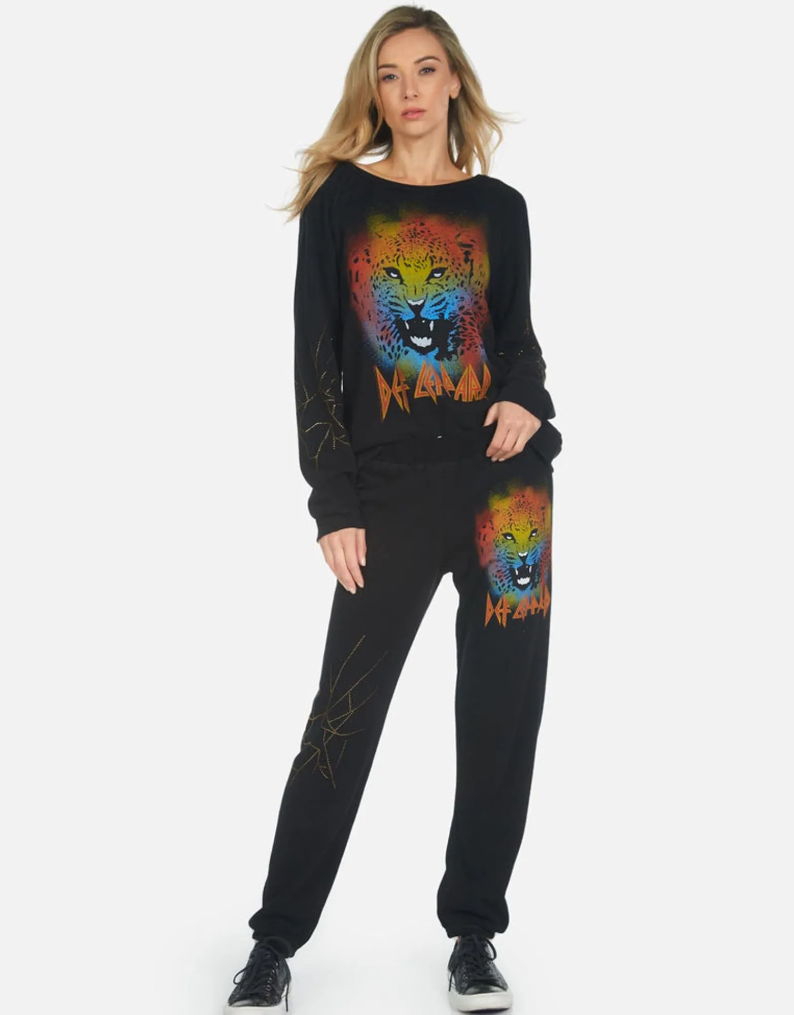Fashion Gia Def Leppard Leopard Women Long Sweatpants