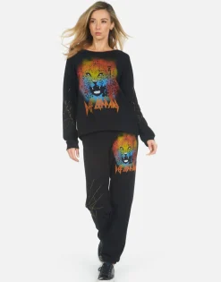 Fashion Gia Def Leppard Leopard Women Long Sweatpants