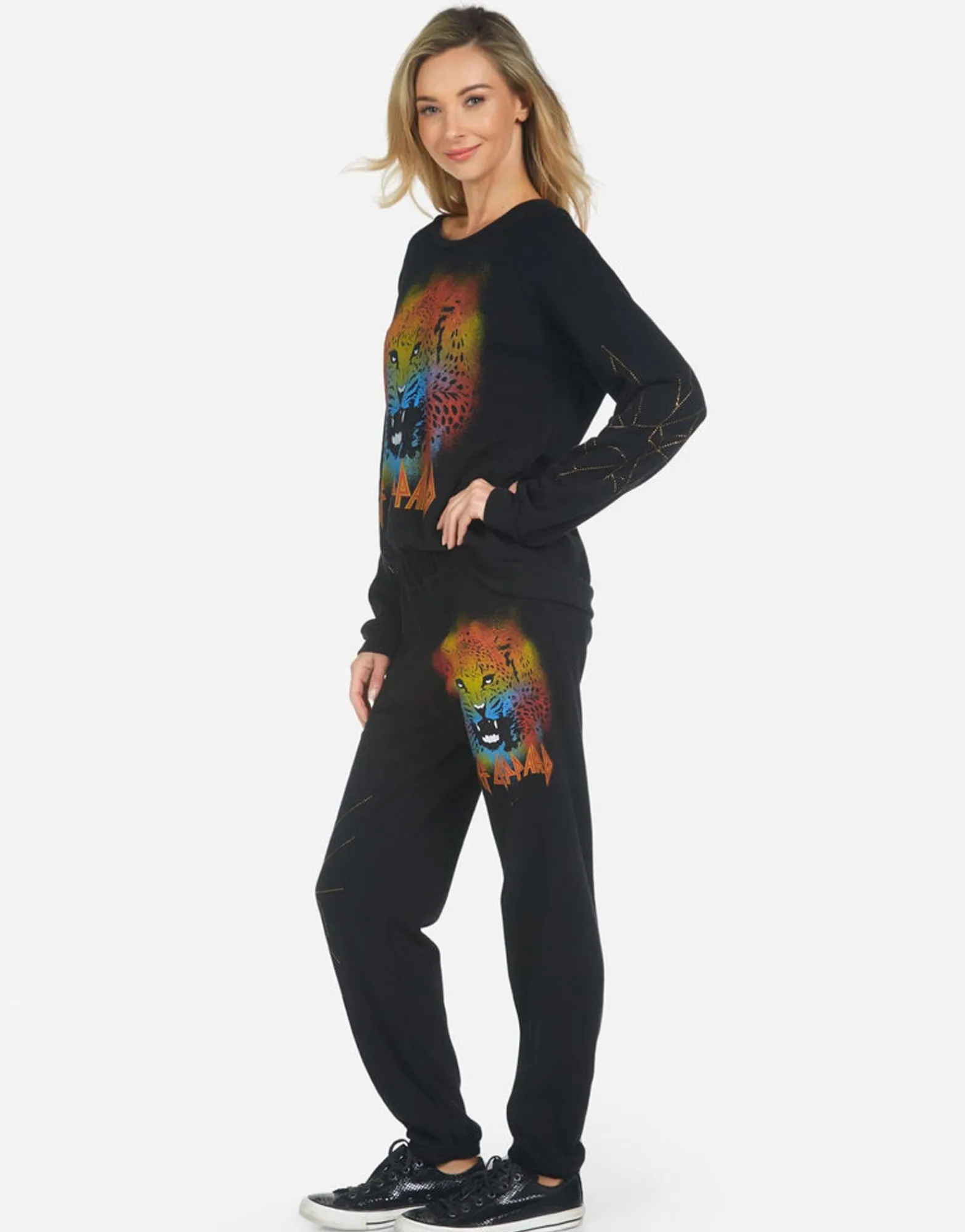 Fashion Gia Def Leppard Leopard Women Long Sweatpants