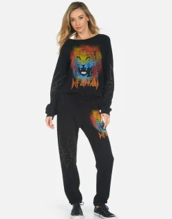 Fashion Gia Def Leppard Leopard Women Long Sweatpants