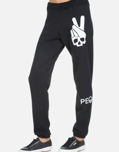 New Gia Skull Peace Hand Women Long Sweatpants