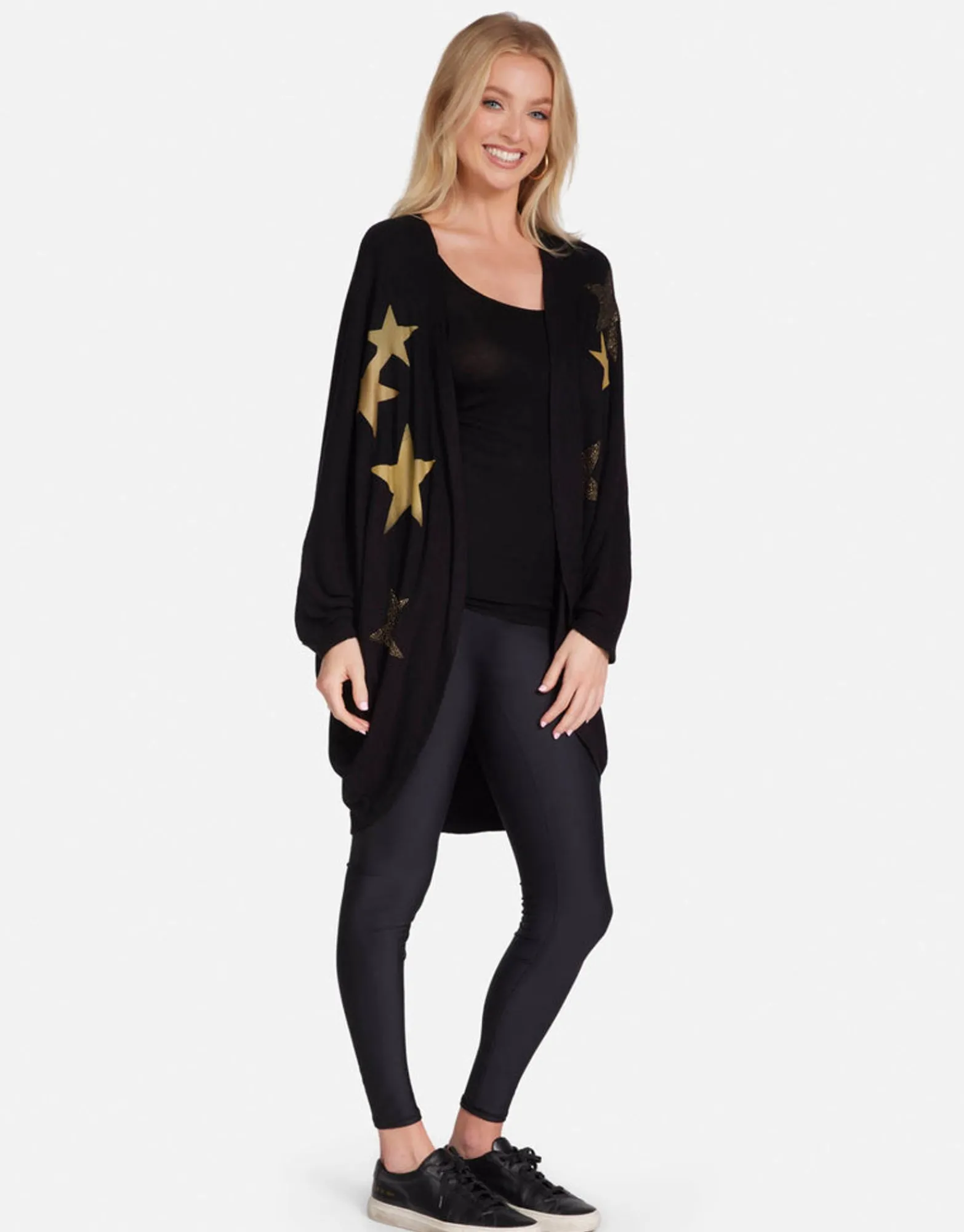 Cheap Gold Crystal Multi Stars Drape Cardigan | Isla By Women Sweaters & Knits