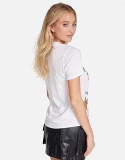 Shop Gold Crystal Multi Stars Vintage Tee In | Croft By Women Short Sleeve